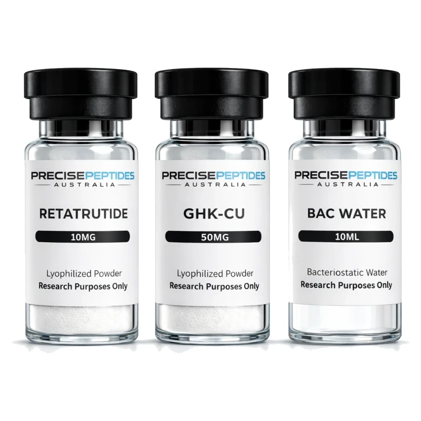 Retatrutide + GHK-Cu + Bac Water — Precise Peptides Australia