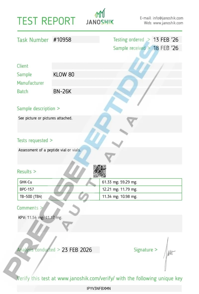 Precise Peptides Australia Certificate of Analysis document 13