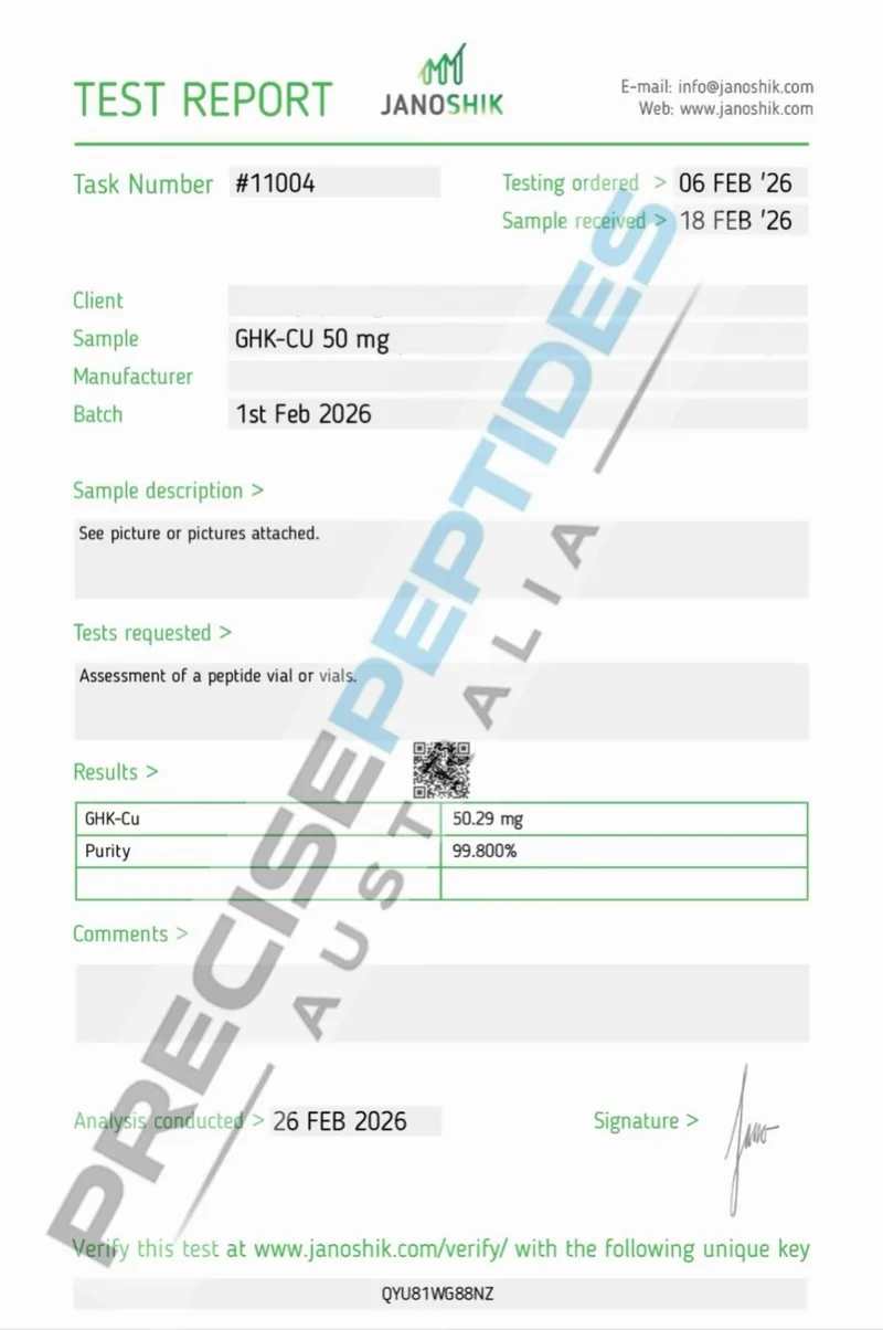 Precise Peptides Australia Certificate of Analysis document 17